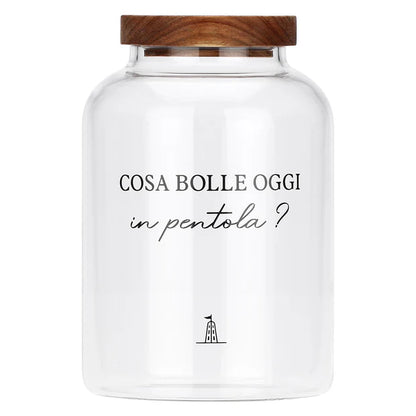 Barattolo riso/pasta in vetro "I garbati" La Porcellana Bianca