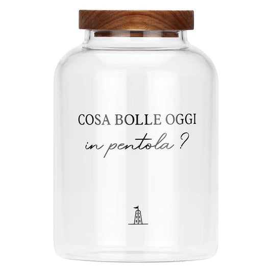 Barattolo riso/pasta in vetro "I garbati" La Porcellana Bianca