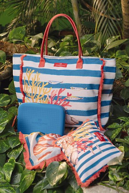 Litorale borsa + pochette Rose e tulipani