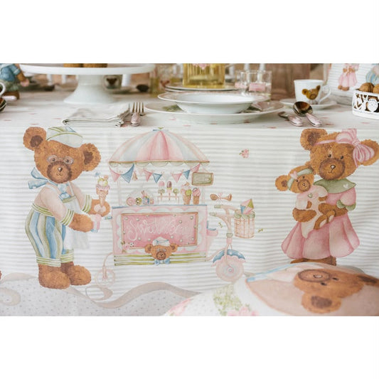 Tovaglia rettangolare 160x200cm "Sweet Bear" Nuvole di Stoffa