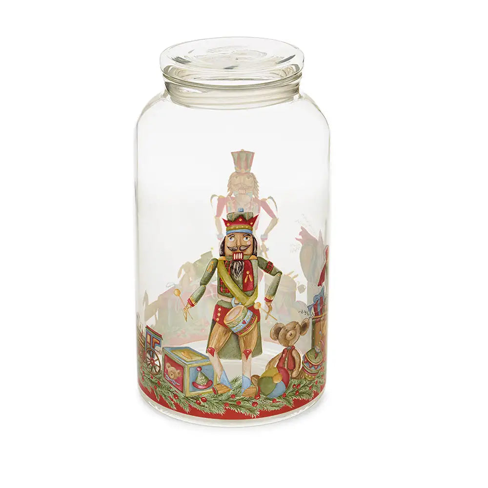 Barattolo in borosilicato da 2300 ml decorato con schiaccianoci Vintage Toys Nuvole di Stoffa
