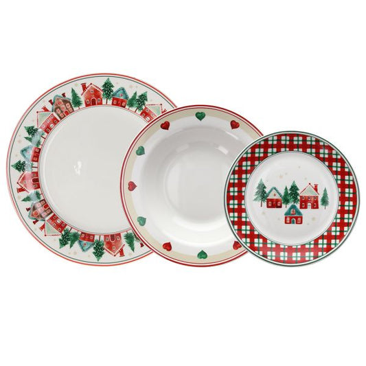 Servizio di piatti 18pz Christmas Conversation Andrea Fontebasso - Tognana