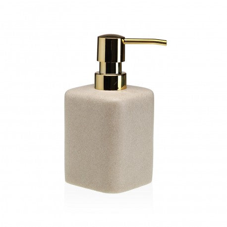 Dispenser + portaspazzolini beige/oro
