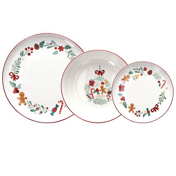 Servizio di piatti 18pz Christmas Carol Tognana
