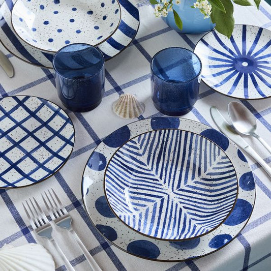 Servizio piatti 18pz "Blue Mirage" Andrea Fontebasso Tognana