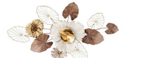 Pannello 3D decoro fiori e foglie