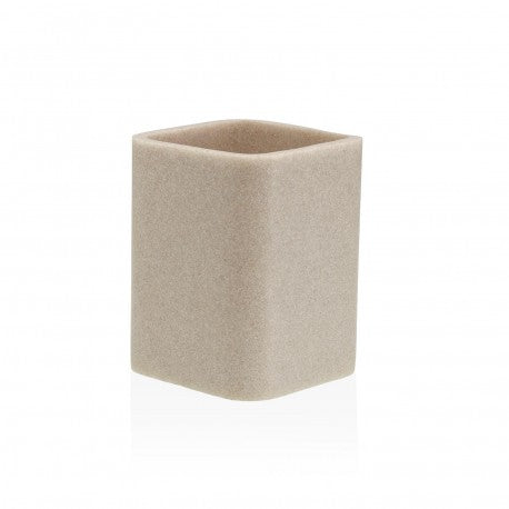 Dispenser + portaspazzolini beige/oro