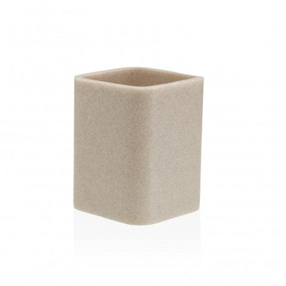 Dispenser + portaspazzolini beige/oro