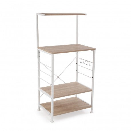 Scaffale legno e metallo bianco