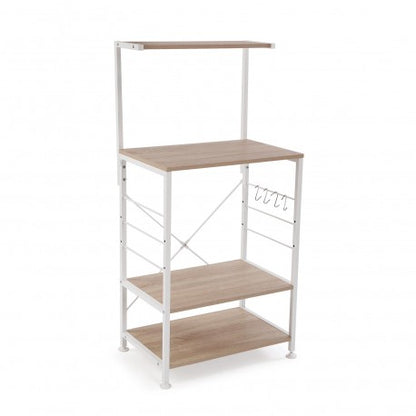 Scaffale legno e metallo bianco